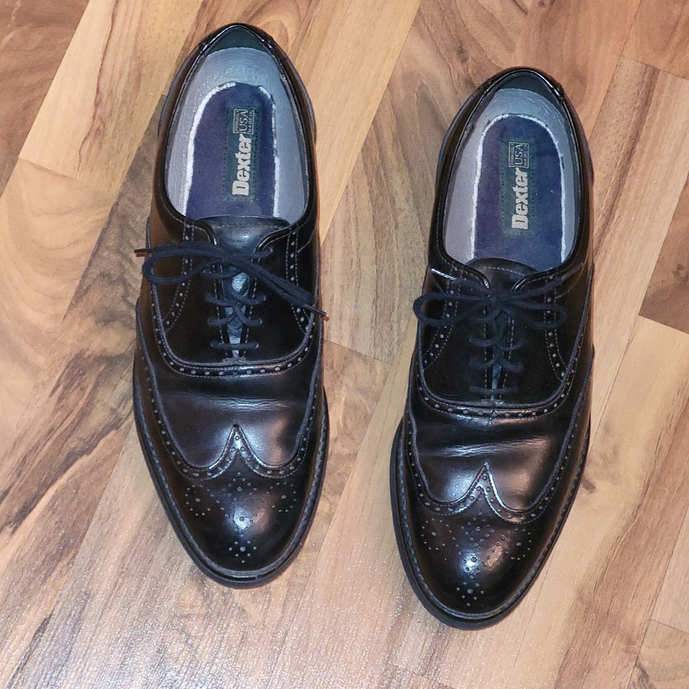 Dexter made in USA men's black leather dress shoes size 11M
